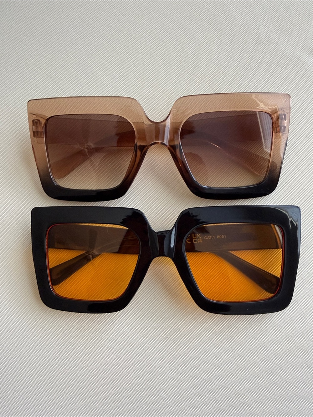 Square Frame Women's Sunglasses - Brown & Black